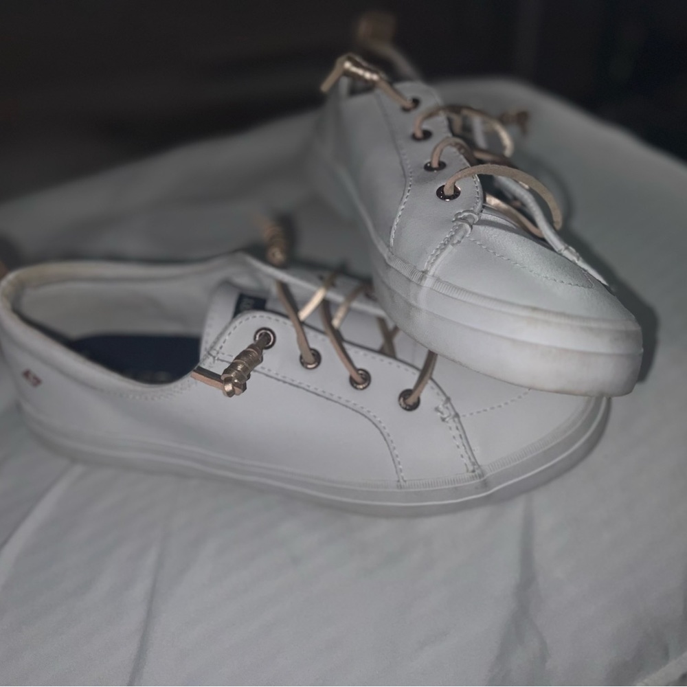 White sperry, comfortable, easy slip on
